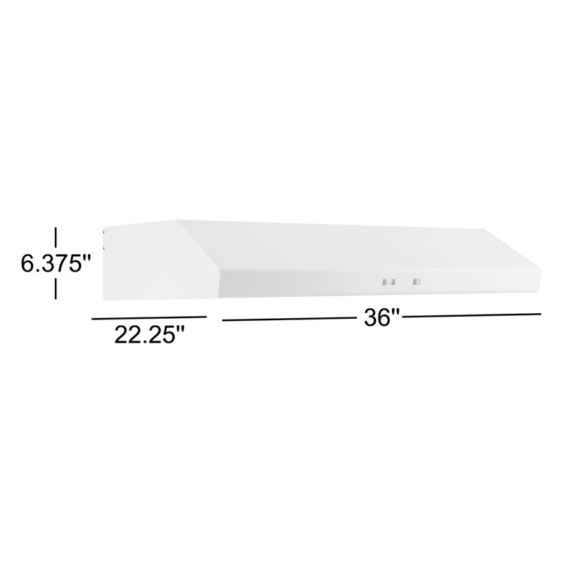 Zephyr Cyclone 36 in. 600 CFM Under Cabinet Range Hood, White