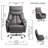 Kinnls Coast Power Office Recliner Chair, Big and Tall Executive Office Chair Fully Reclining Modern Ergonomic Genuine Leather Desk Chair with Arms (Gray-Dual Motor)-87146389