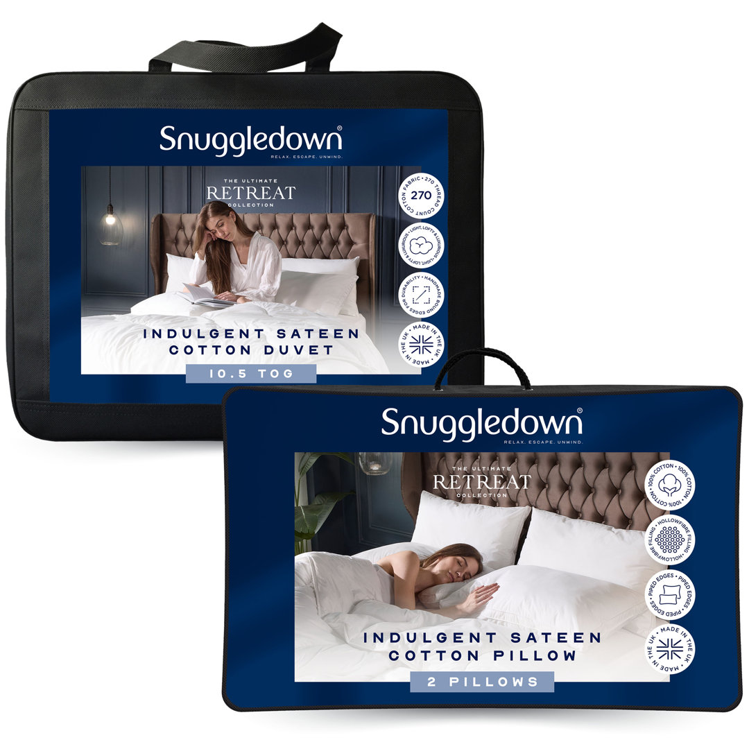 Snuggledown Indulgent Cotton 10.5 Tog Duvet + 2 Soft Pillows - White - Double - Image 5