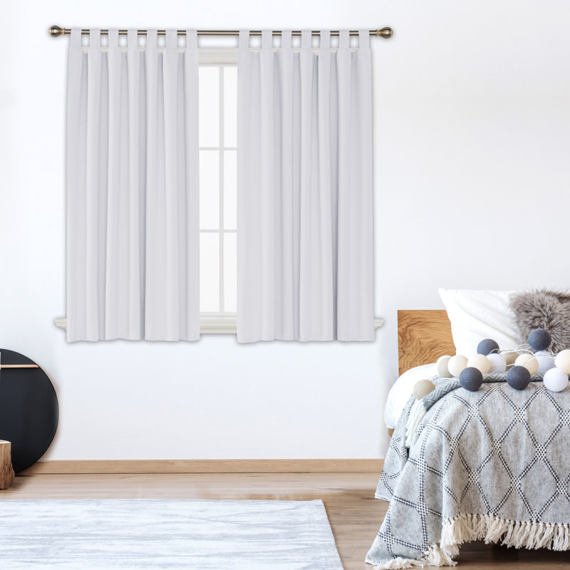 Blackout Curtain Pair, Greyish White, 140 W x 175 D cm