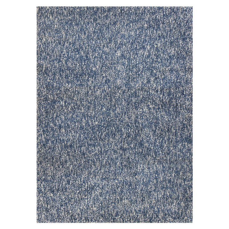 2' X 4' Indigo And Ivory Abstract Hand Woven Area Rug