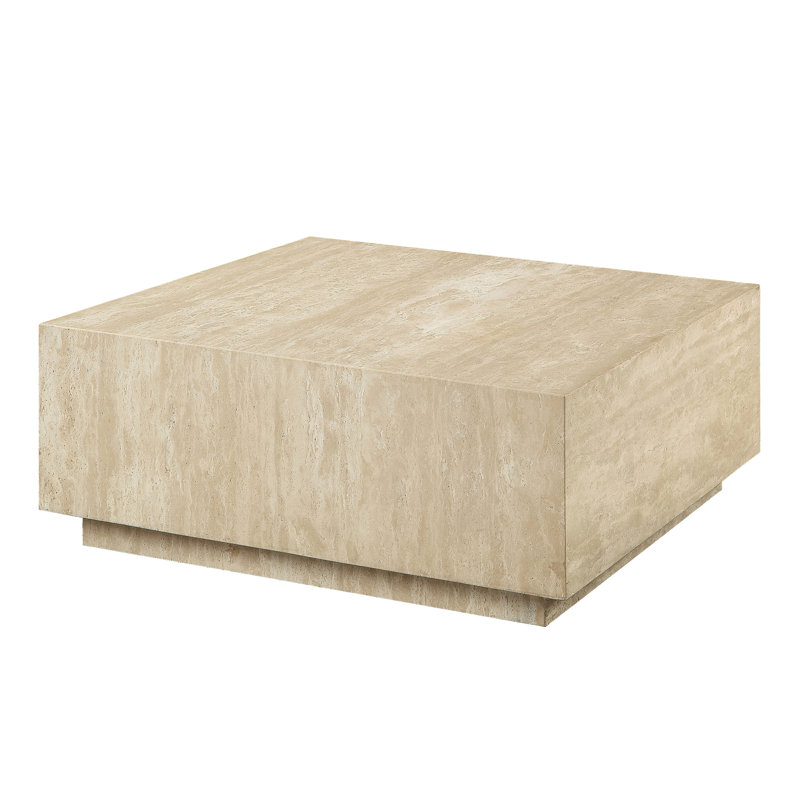 Superbe table basse beige, 35 po de largeur, table de chevet en contreplaqué - construction, 35 po de profondeur