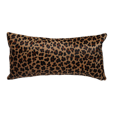 Animal Print Leather/Suede Throw Pillow