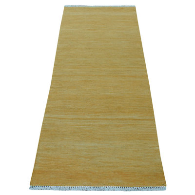 Moyock One-of-a-Kind 2'4" X 6'3" Runner Wool Area Rug in Yellow