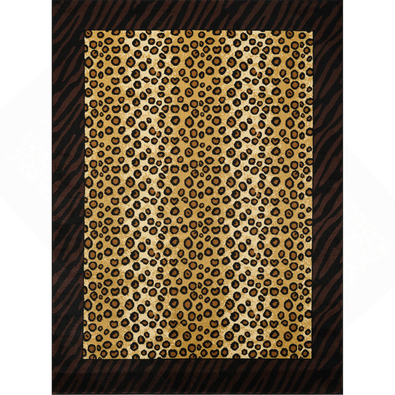 Multi 7 pi. 10 po X 10 pi 3 po Tapis à imprimé animal, Rectangle 7 pi 10 po x 10 pi 3 po