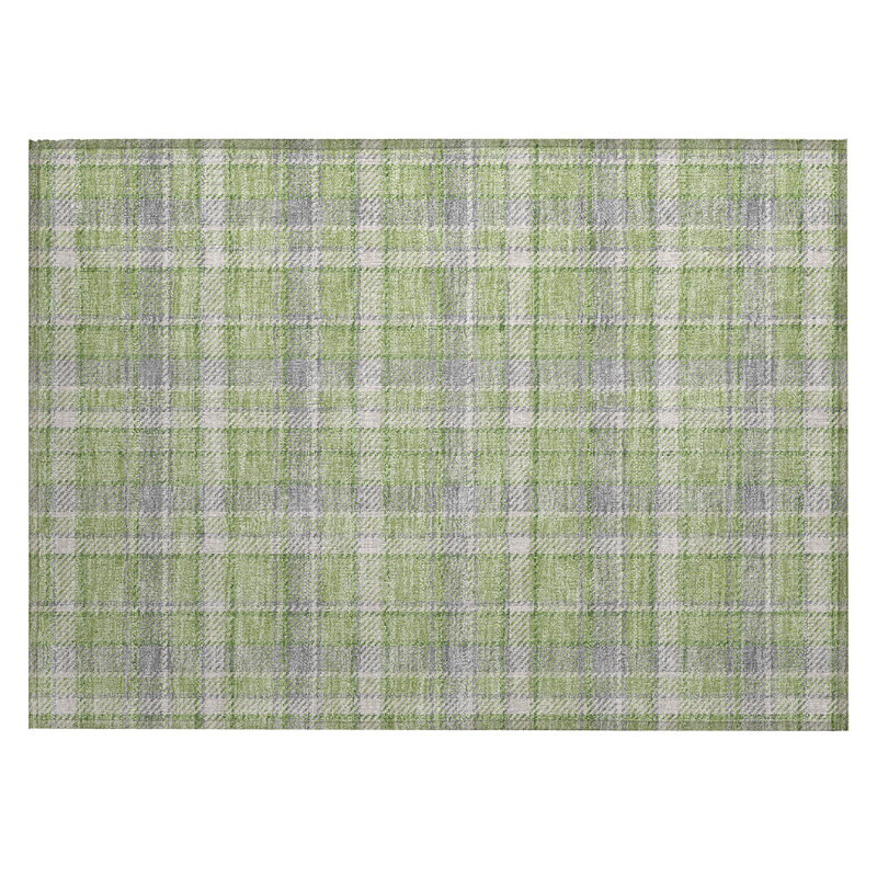Plaid Indoor / Outdoor Rug, Rectangle 1'8" x 2'6"