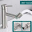 Robinet de salle de bain en nickel brossé, ensemble de fonctions 2 modes, aérateur rotatif à 360 °, robinet en acier inoxydable, look, longue durée-121638937