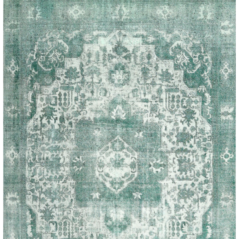 Tapis oriental vert / ivoire, Rectangle 7 pi x 10 pi