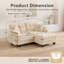 Canapé nuage 2 places beige crème en chenille avec pouf amovible, coussins capitonnés et finitions à pompons-1881574998