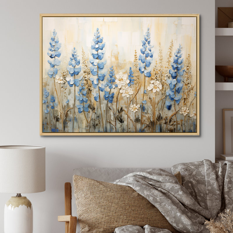 "Blue Bonnets Field Tranquility III", reproduction d'art sur toile, H 34 po x l 44 po x P 1,5 po, Naturel