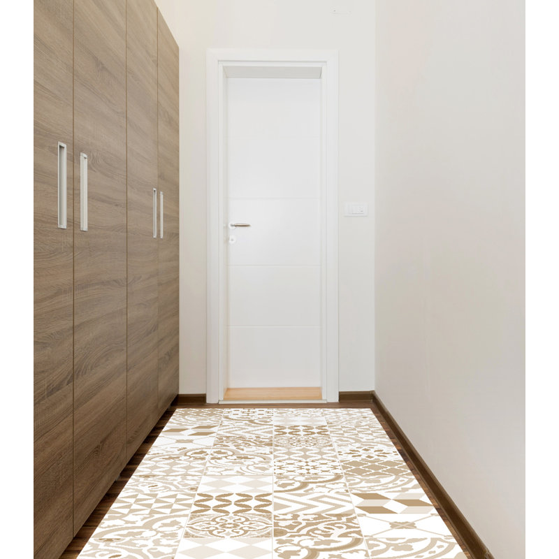 Lila Vinyl Machine Printed Area Rug, Rectangle 2'7.5" x 9'10.1"