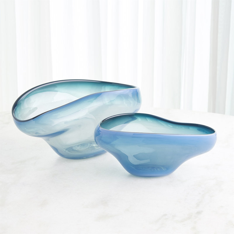 Harmony Bowl, 5.5" H x 13.25" W x 8.25" D, Cloudy/Dark Blue