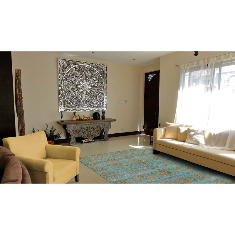 Cody Hand Knotted Wool Floral Indoor Rug, Rectangle 4' x 6'
