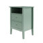Ensemble de 2 tables de chevet cannelées à 2 tiroirs, table de bout verte moderne avec rangement spacieux et design élégant-129508450