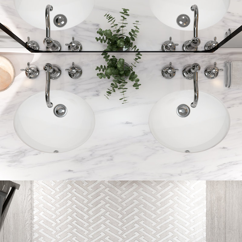 MEJE 14.2 " Ceramic Oval Bathroom Sink and Overflow Hole