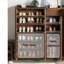 Armoire à chaussures en bois massif avec serrure et roues 22 paires de rangement à chaussures en bois massif-100530077