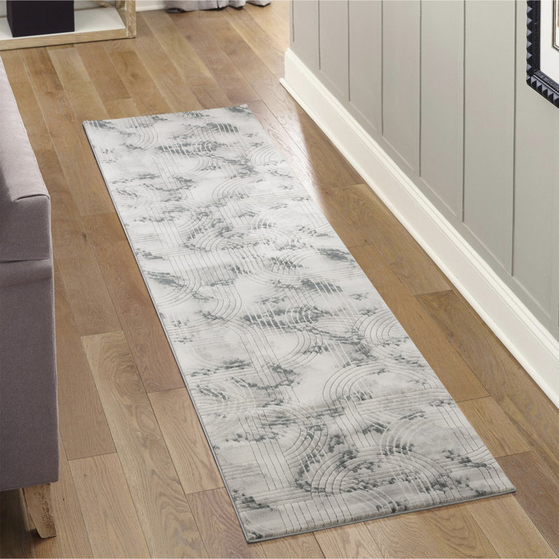Geometrix Gray Area Rug - Charming Addition to Your Decor, Runner 2'7" x 9'10"