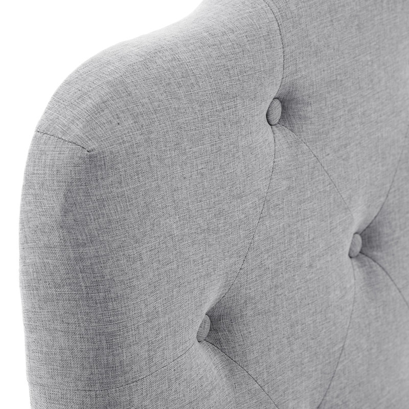Tête de lit tapissier, Lit double, Grey, Linen
