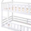 Lit superposé simple au-dessus de simple avec clôture et porte, blanc-112179399