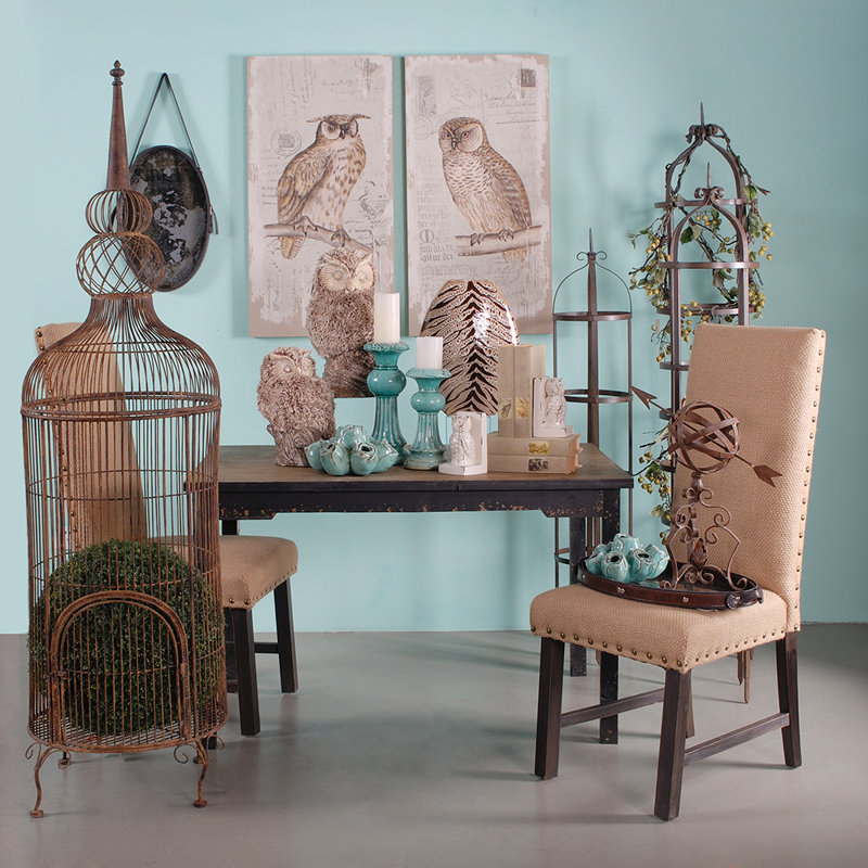 Kenneth Rectangle Owl Prints with Distressed Look
