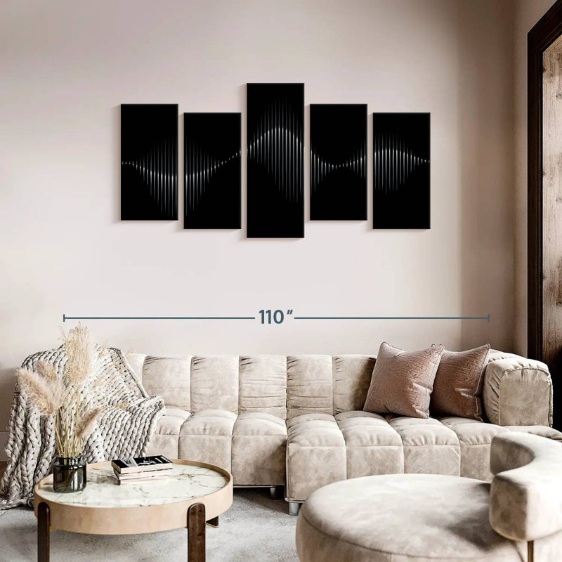 " Sound Wave " 5 - Pieces, 40" H x 80" W