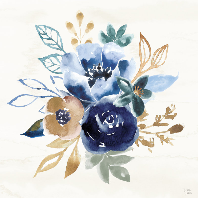 Indigo Splash IX by Dina June - Wrapped Canvas Painting, 76cm H x 76cm W
