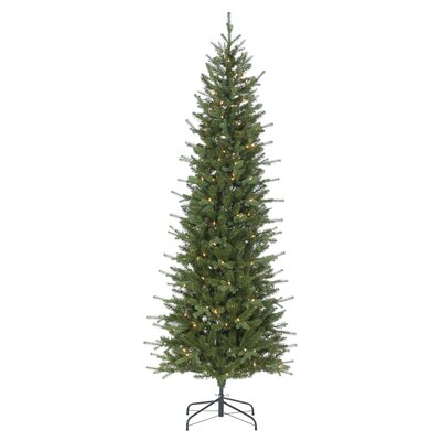 7'6"" H Slender Green Realistic Artificial Pine Christmas Tree with 150 Lights -  The Holiday Aisle®, C5E83CF31C33435B805A9038F1AB8B66