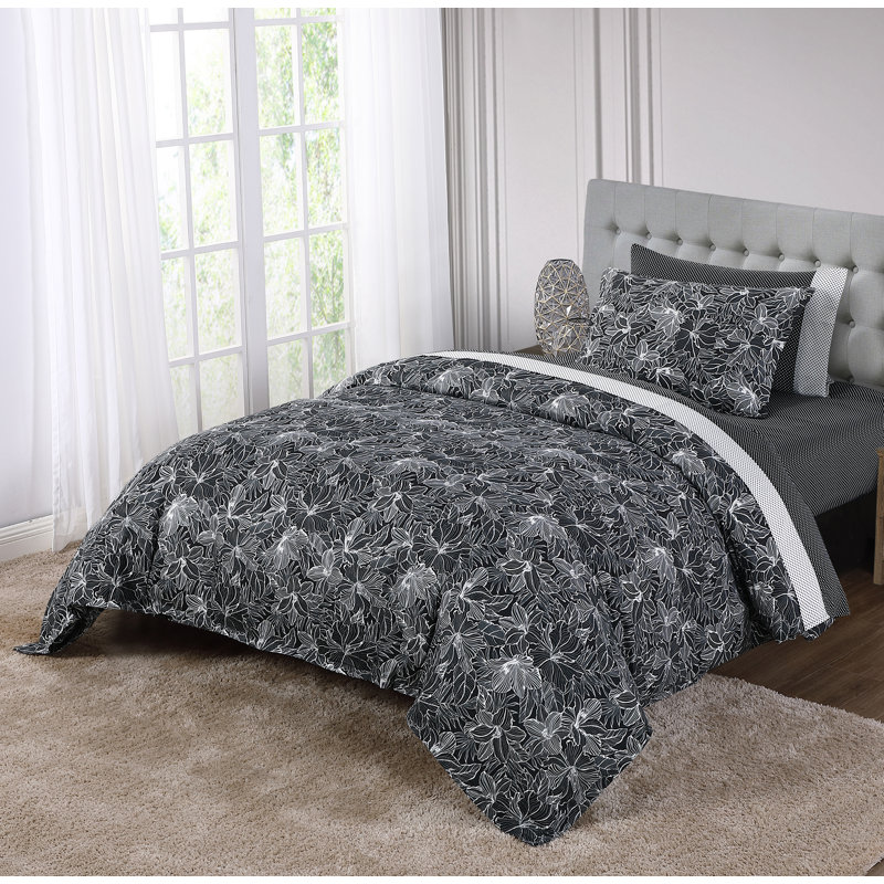 Anne Klein Marlo Twin Cotton 2-Piece Comforter Set, Twin Comforter + 1 Standard Sham