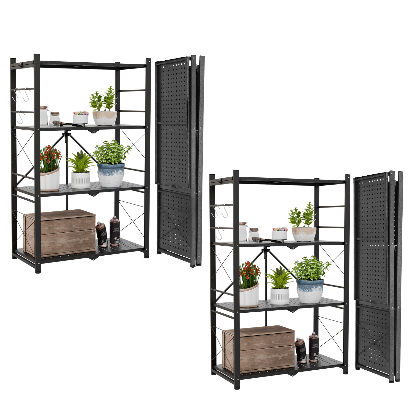 EAGLE PEAK Foldable Greenhouse Shelf, Heavy Duty Steel Wire Storage