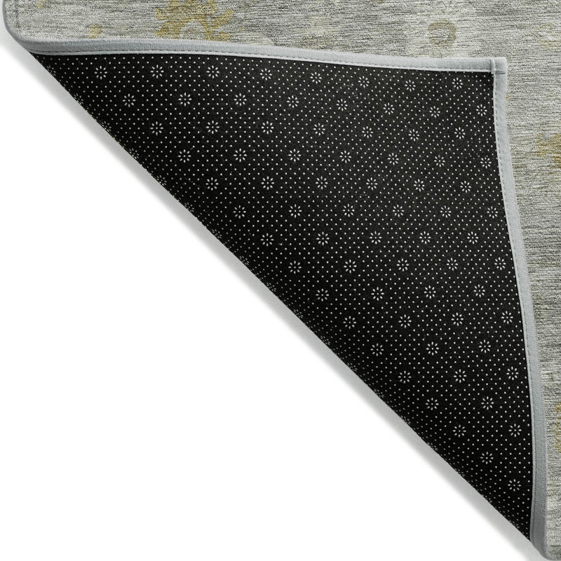 Machine Washable Indoor/Outdoor Xhevrie Gray Rug, Rectangle 10' x 14'