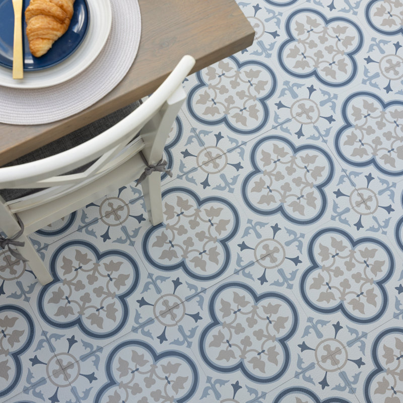 Remy Blue 30.48 x 30.48cm Self-adhesive Vinyl Floor Tiles Pack 10 (0.93sqm)