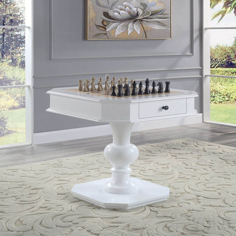 Table de jeu à finition blanche