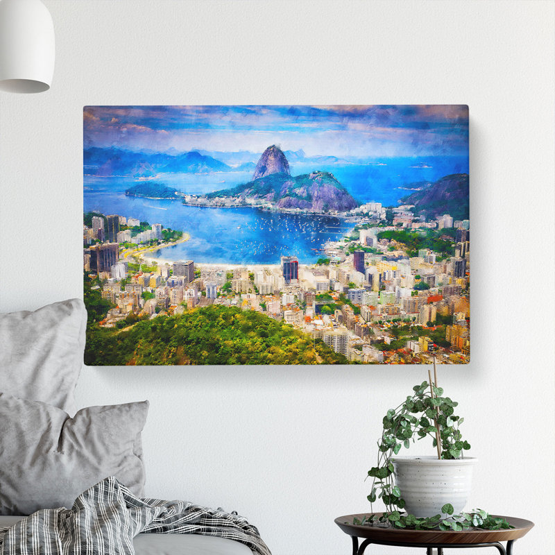 Rio De Janeiro Skyline In Brazil - Wrapped Canvas, 50cm H x 76cm W x 3cm D