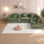 Canapé d'angle surdimensionné en boucle verte avec rangement, canapé modulaire moderne pour la maison-1917064229