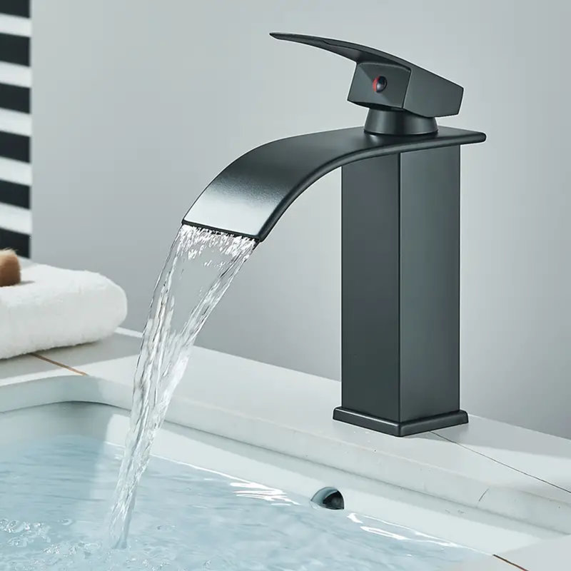 Deck Mounted Single-handle Bathroom Faucet, Black