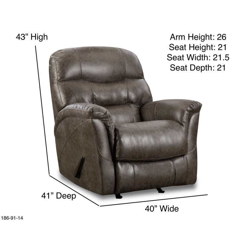 Arvella Upholstered Recliner, Gray Faux Leather