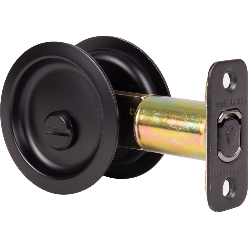 Verrou rond pour porte de poche, Noir mat