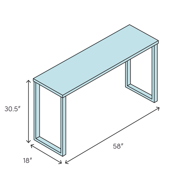 Zoe 58'' Solid Wood Top Console Table