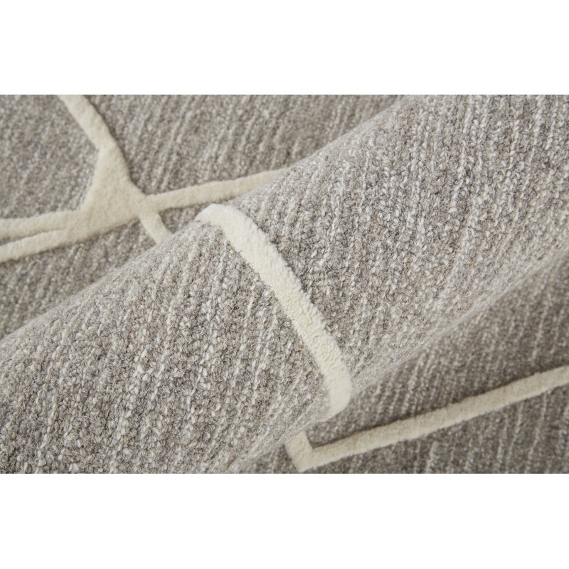 Thom Filicia Wool Abstract Area Rug in Gray, Rectangle 9'6" x 13'6"