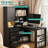 L Shaped Desk with Charger, Drawers and LED Light-469074523