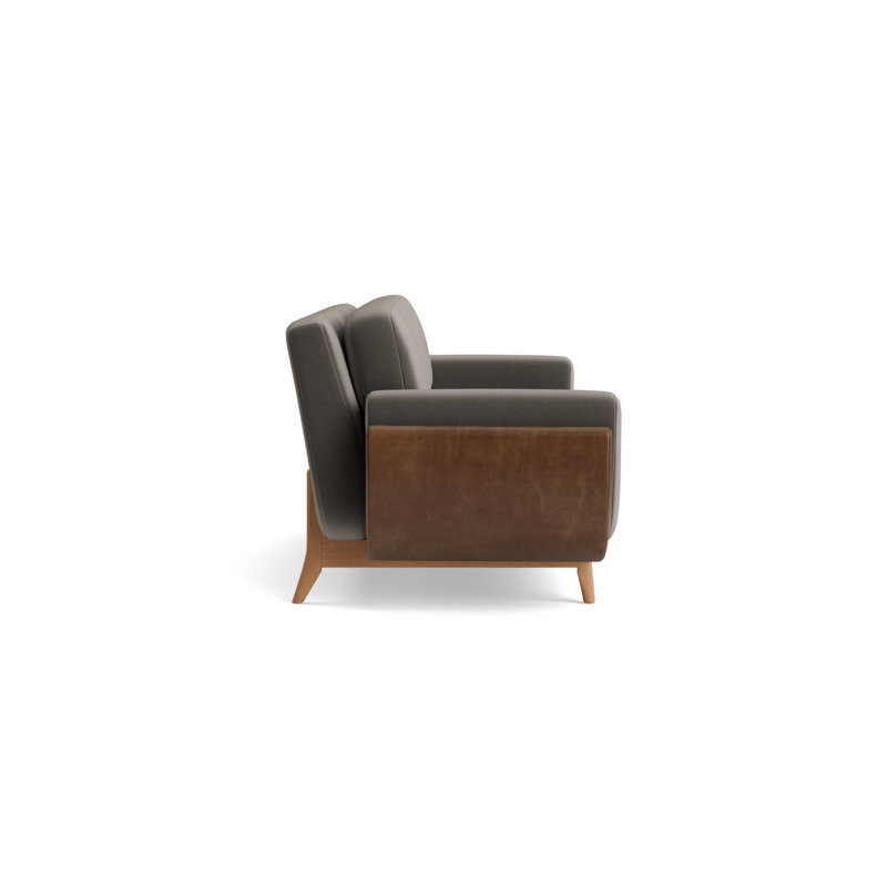 Regatta 90 Sofa, Performance Velvet - Graphite/Bedford - Tobacco, Natural