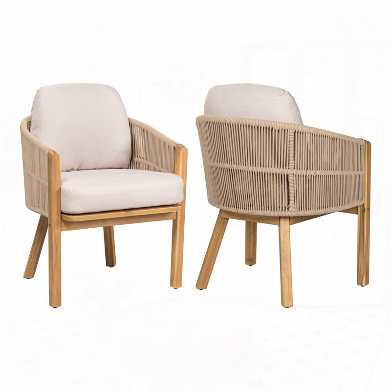Outdoor Patio Acacia Wood Club Chair,Dining Arm Chair