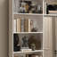 Élégante armoire décorative avec miroir intégré, grands tiroirs de rangement et tablettes ouvertes pour la présentation