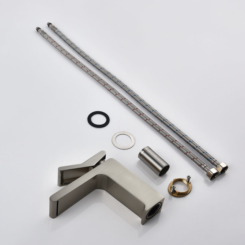 Single-handle Bathroom Faucet with Drain Assembly, Brushed Nickel