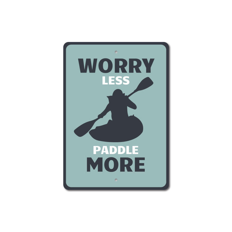 Plaque en aluminium Kayak Lover, H 18 po x l 12 po x P 0,06 po