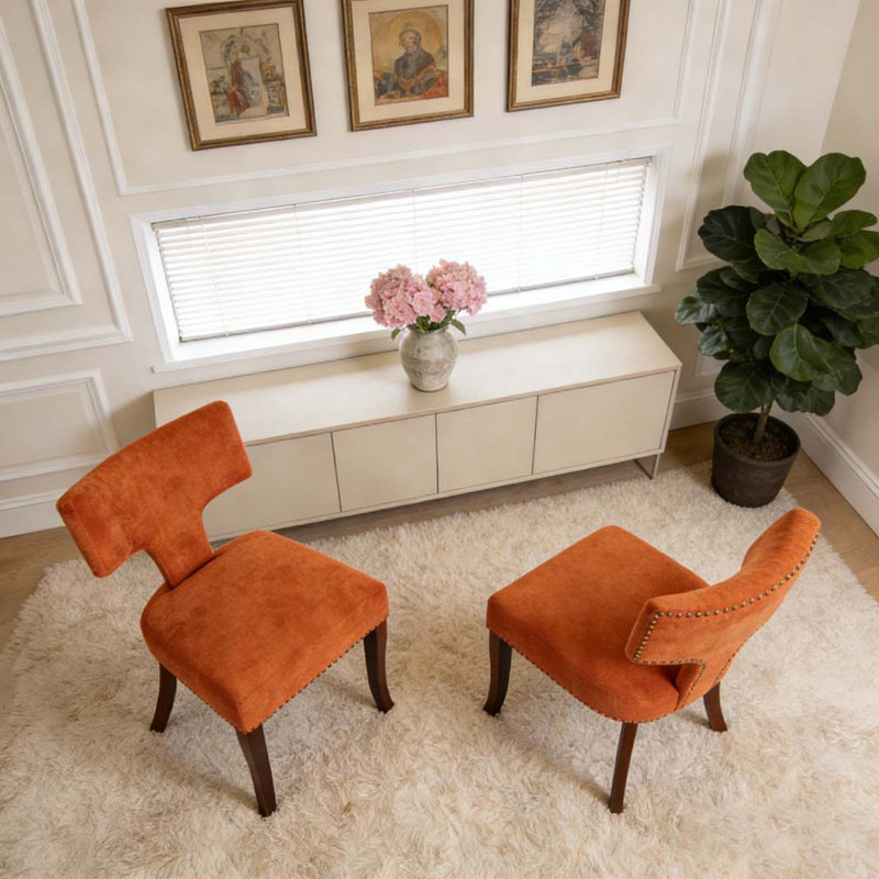 Ensemble de chaises de salle à manger Century Modern, Orange
