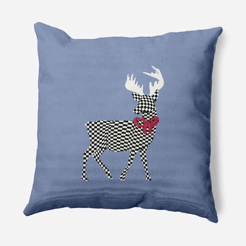 Merry Deer_Sq, Oui, Bleu, 16 po x 16 po