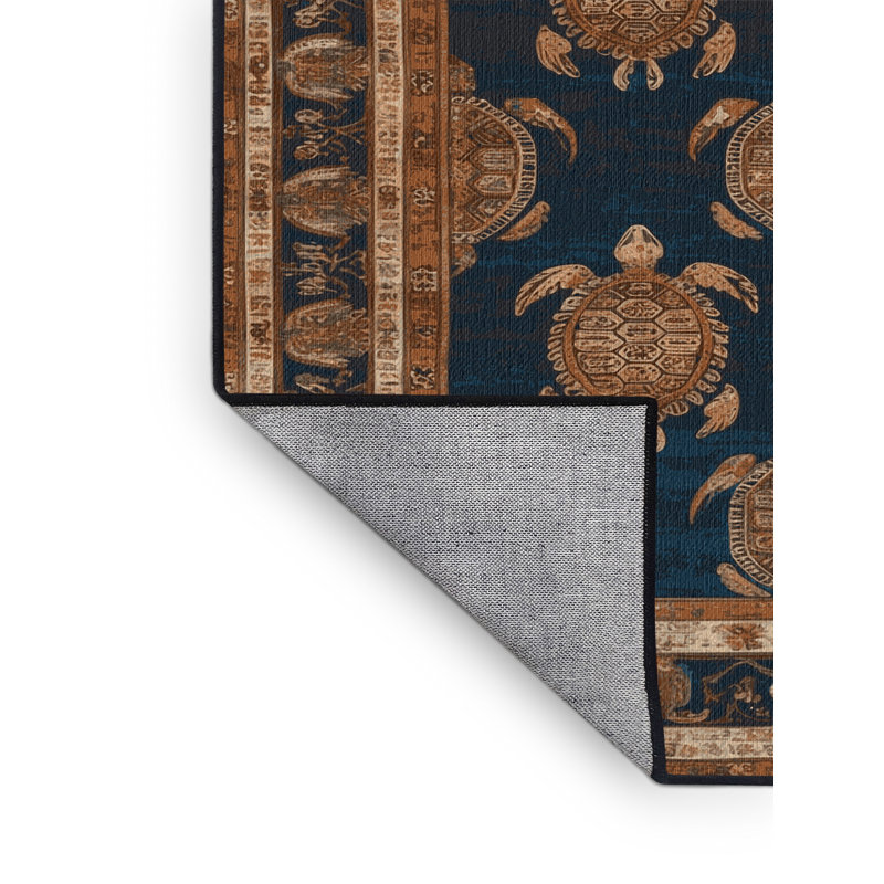Tapis brun lavable à la machine, Carré 8 pi