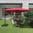 10FT Square Cantilever Patio Umbrella In Red
