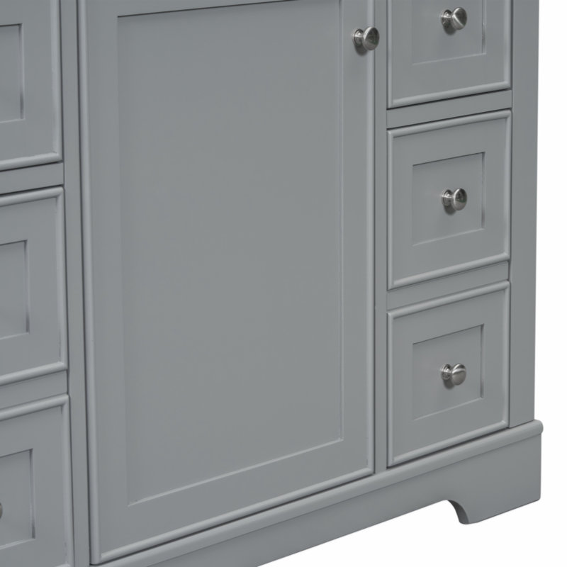 Base de meuble-lavabo simple 35,6 po seulement, Gris